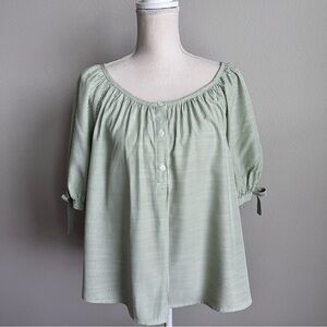 Max Studio Green Striped Blouse